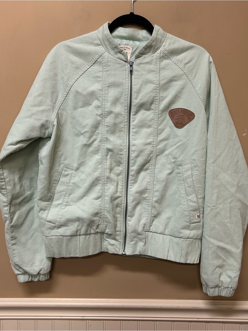 Billabong Womens Mint Green Corduroy Jacket Size Medium